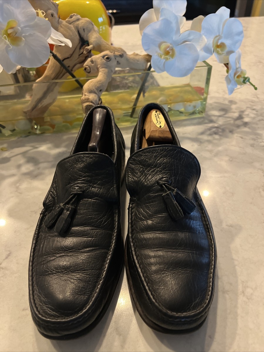 Wright Whippet Mens Loafer Shoes Black Leather Tassel Size  display picture 3