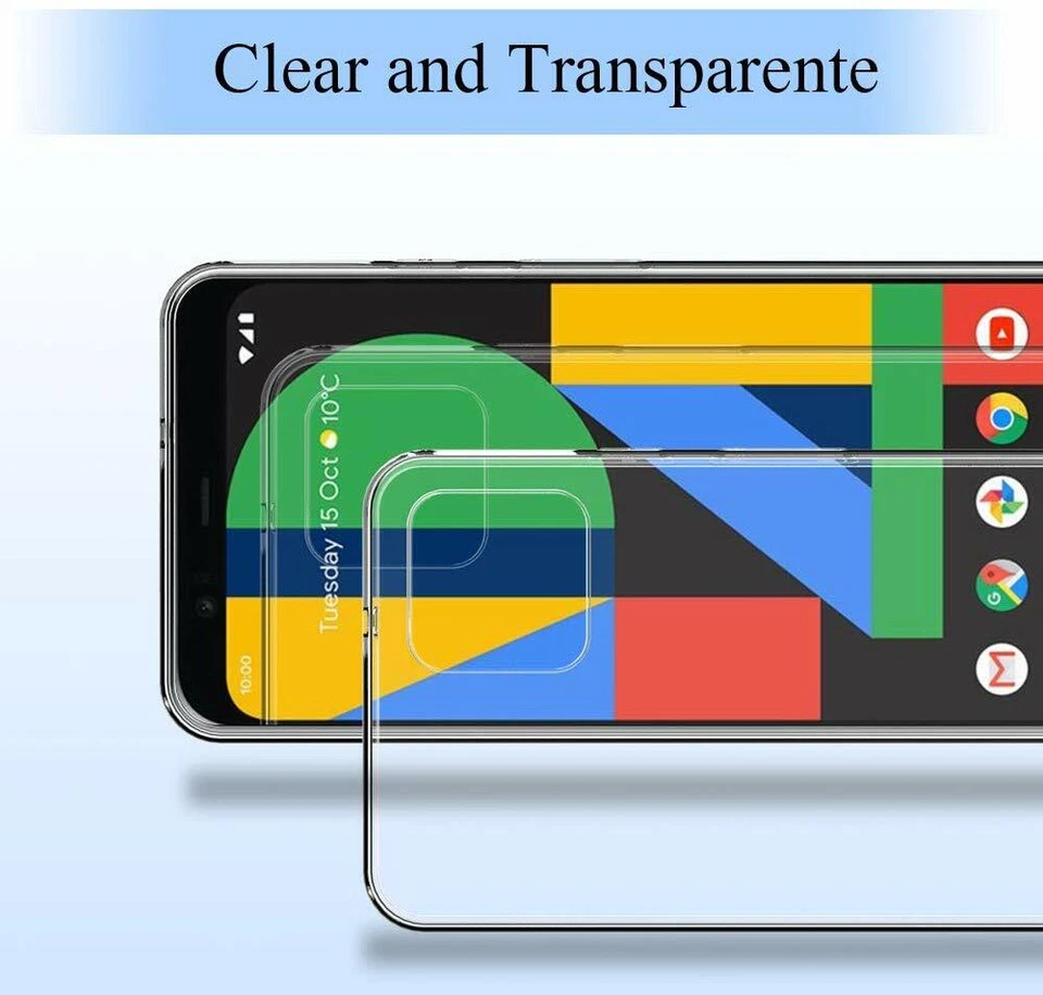 COVER CUSTODIA TRASPARENTE + PELLICOLA VETRO TEMPERATO PER GOOGLE PIXEL 4 - Immagine 2 di 4