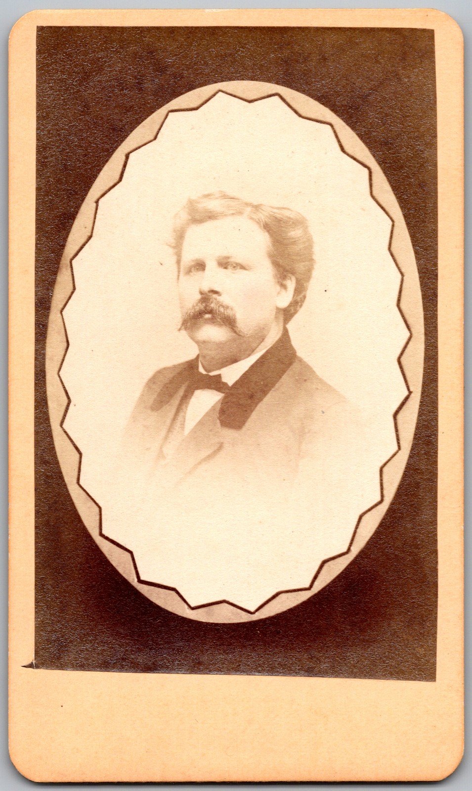 Antique CDV Circa 1860s J.R. Bundy Handsome Man with Mustache New Haven Conn