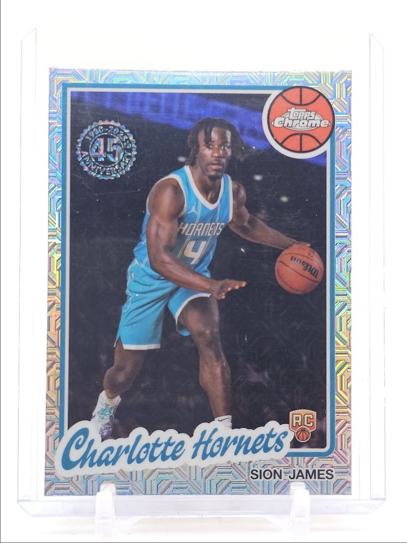 SION JAMES 2025-26 TOPPS CHROME SILVER PACK ROOKIE 1980 45TH MOJO B RC Q2264