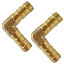 2pcs Brass Hose Barb Fitting 3/8" x 3/8" Barbed 90 Degree Elbow 3/8" Hose Barb