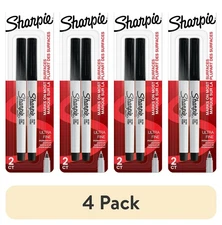 (4 pack) Sharpie Permanent Markers, Ultra Fine Point, Black, 2 Count