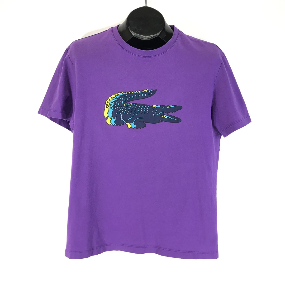 Preços baixos em Camisas de manga curta Lacoste Roxo para Homens