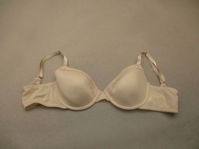 36B Ellen Tracy Womens Beige Lightly Lined Underwire Back Closure Demi Bra 10G