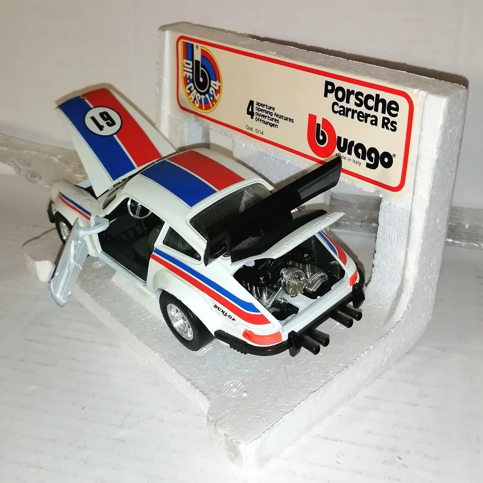 PORSCHE CARRERA RS DIE CAST BURAGO SCALA 1/25 COD.0114 - Immagine 3 di 4