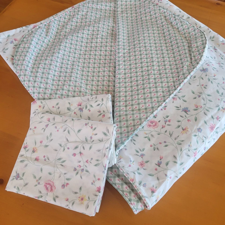 Coming Home Full Duvet Cover & 2 Shams Green & Pink Floral 80x90 - Image 4 of 4