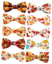 10 Pack Dog Bowties for Small Dogs Sliding on Collar Thanksgiving S/M