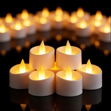100 PCS Realistic Flameless LED Tea Lights BatteryPowered Dancing Flame