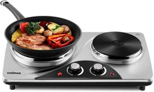 Estufa Cocina Electrica De 2 Hornillas Portatil Para Casa Apartamento Campamento