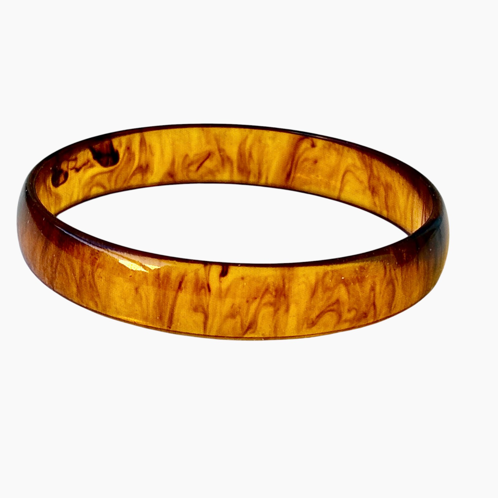 Bakelite Translucent Root Beer Vintage Bangle Bra… - image 4