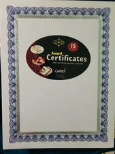 Gartner Premium Award Certificates 8.5 x 11 Silver Foil, 15 Count Heavy Duty