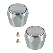 Replacement Tap Top Head Covers in Chrome Plated Iron for Hot & Cold Taps