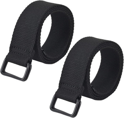 Web Belt 2Pcs - 51.18Inch Casual Double Ring Cloth Belt with Double D-Ring