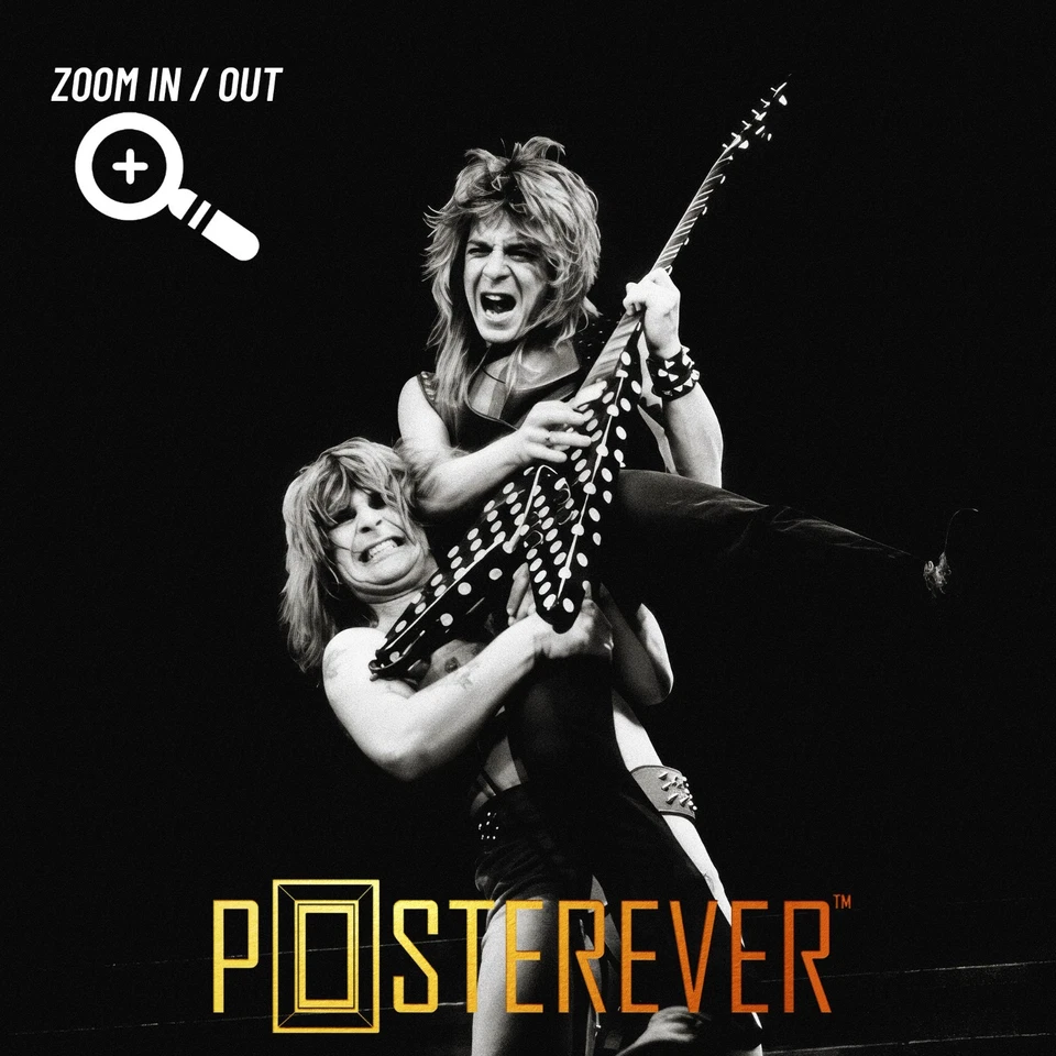 Ozzy Osbourne & Randy Rhoads 1982 B&W Live Poster – Mr. Crowley Tribute Wall Art - Image 3 of 4