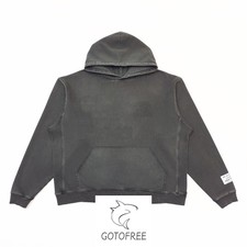 GOTOFREE GRAY GD VINTAGE HIGH STREET HOODIE HOODED PULLOVER JUMPER SWEATSHIRT