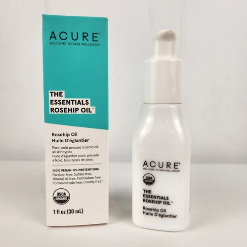 Rosehip Oil 1 Oz By Acure Skin Wellness Essentials 100% Vegan Soothing Hydration