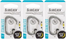 Nite Ize SlideLock Stainless Steel Carabiner 2 - Stainless, 3-Pack