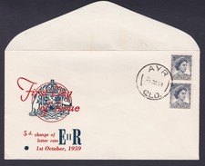 1959 THIRD QUEEN ELIZABETH II 5d PRE-DECIMAL STAMP ROYAL FIRST DAY COVER #13