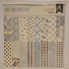 Authentique SWADDLE Baby Boy Collection Kit 12x12 Scrapbook Paper