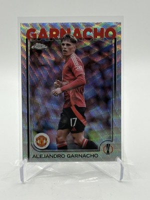 Alejandro Garnacho 2024-25 Topps Chrome Uefa Club Competitions Wave Refractor