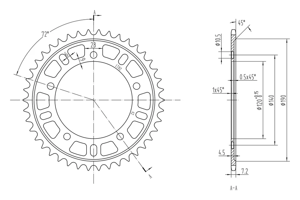 For Suzuki GSXS750 2015-2016 BikeMaster 965306 525 Series Sprocket - Image 2 of 2