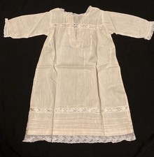 Antique Victorian Baby Pale Pink Cotton Batiste Christening Gown