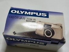 Olympus Stylus Zoom 115 Quartzdate 35mm Camera -AS IS for parts Broken cover