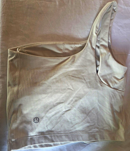 lululemon athletica One-Shoulder Ribbed Knit Sports Bra Low Support S White