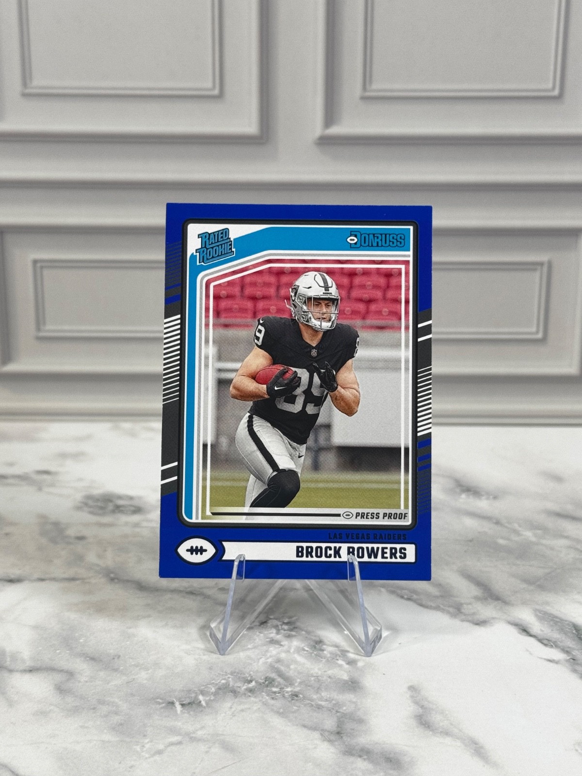 2024 Panini Donruss - Rated Rookie Brock Bowers #394 Blue Press Proof (RC)