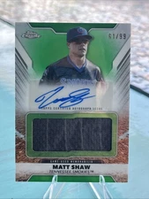 2025 Topps Pro Debut Matt Shaw PDJAR-MS Jumbo Relic Auto Green /99 Cubs