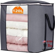 120L Extra Large Blanket Storage Bags - Breathable Clothes Storage Containers