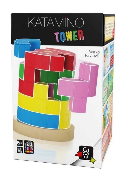 Katamino Tower casse-tête vertical en bois pour développer la vision spatiale des enfants