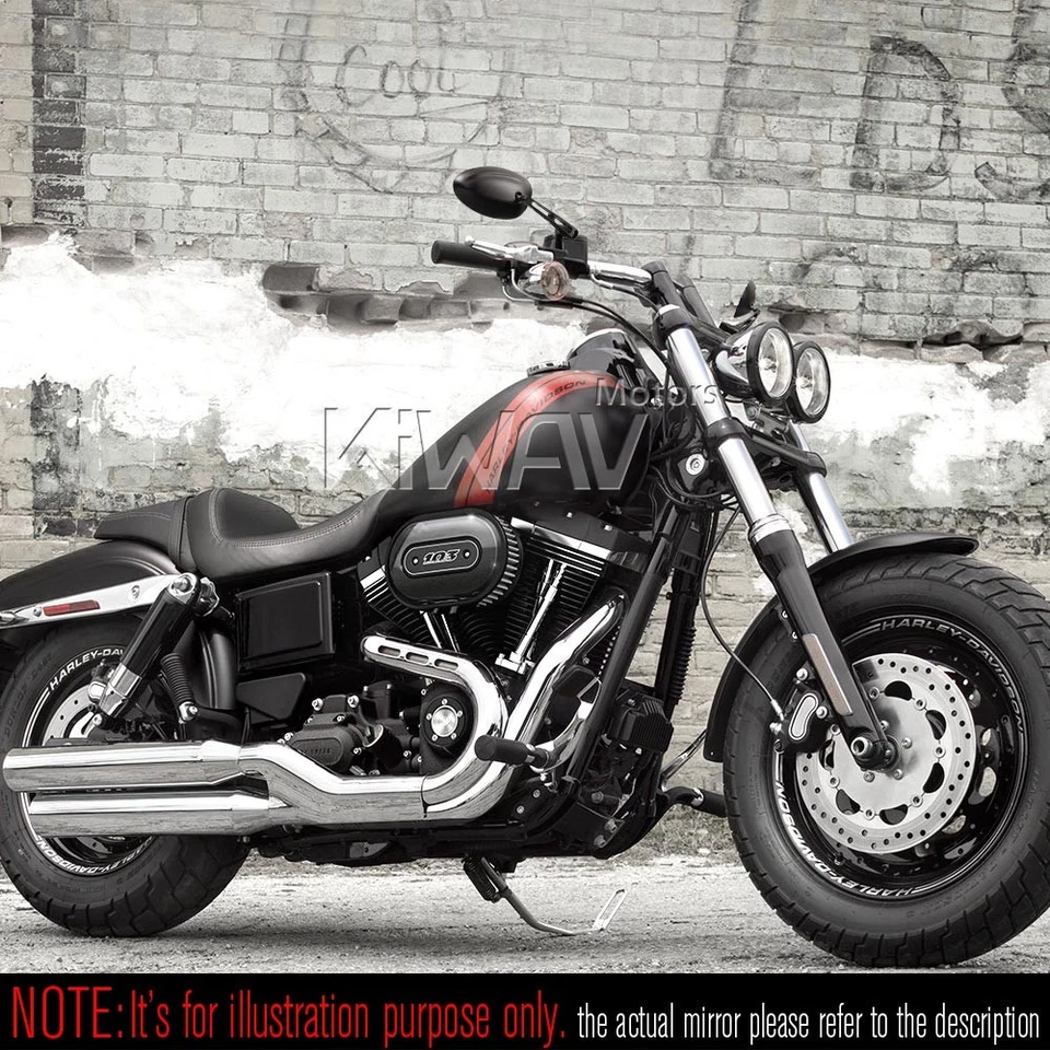 Espejos Convexos Ovalados Alfombrilla Negro + Brazo Ranurado para Kawasaki KLR650 KLR250 KLE500 Foto 4 de 4