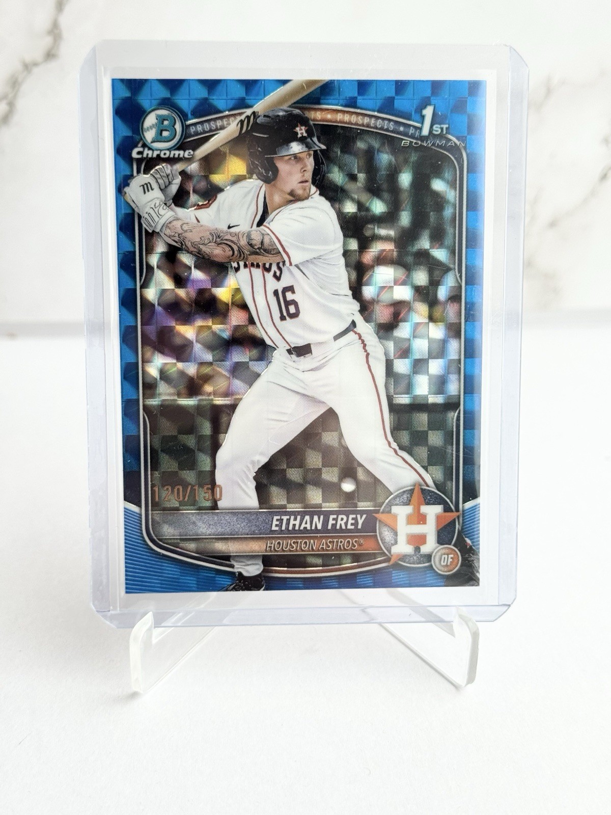 2025 Bowman Draft #BDC-67 Ethan Frey Chrome Blue Geometric /150