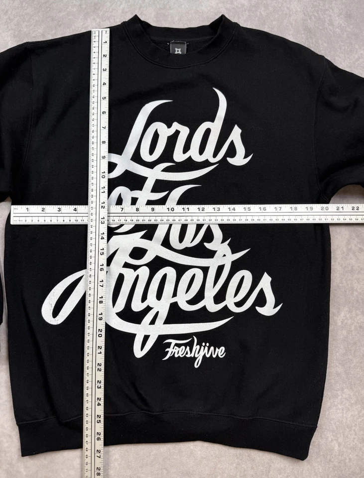 Sudadera Fresh Jive Para Hombre Talla S Lords Of Los Angeles Cuello Redondo Negra Blanca Foto 2 de 4
