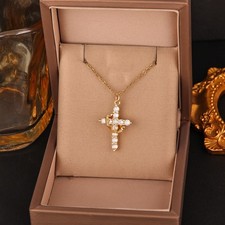 Cross Necklace for Women-Dainty Gold Plated Pendant Jewelry