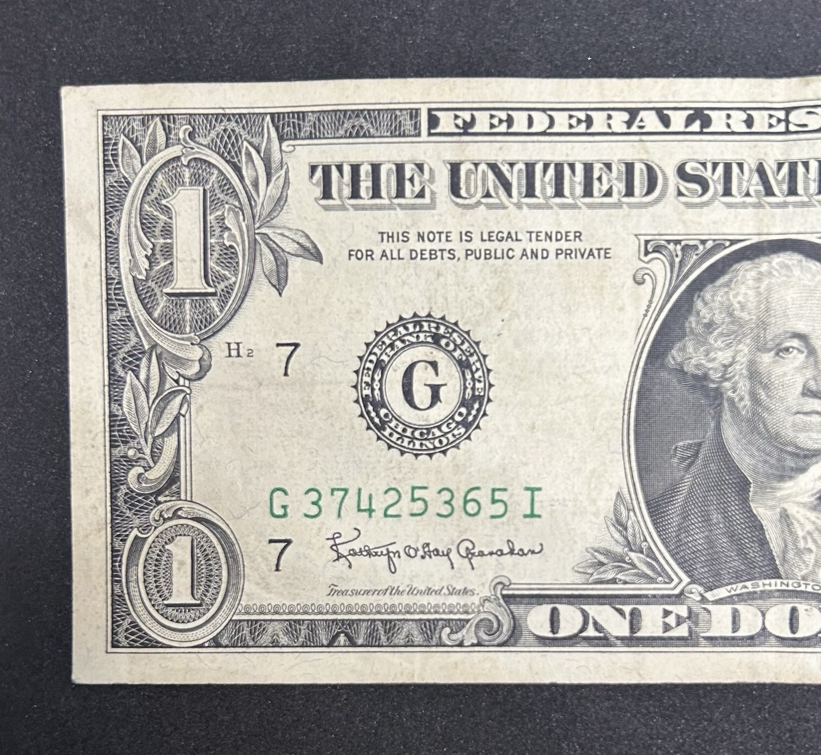 1963 B Joseph Barr Note - $1 One Dollar Bill - G37425365I