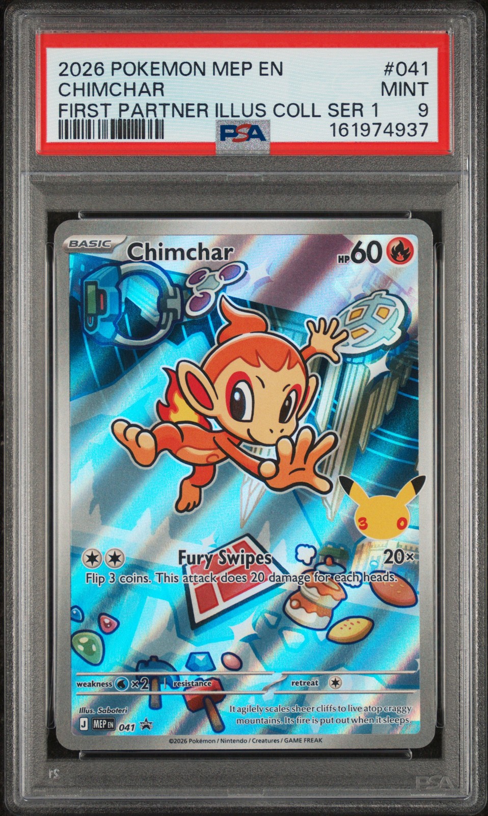 2026 POKEMON FIRST PARTNER ILLUSTRATION COLLECTION PROMO #041 CHIMCHAR PSA 9