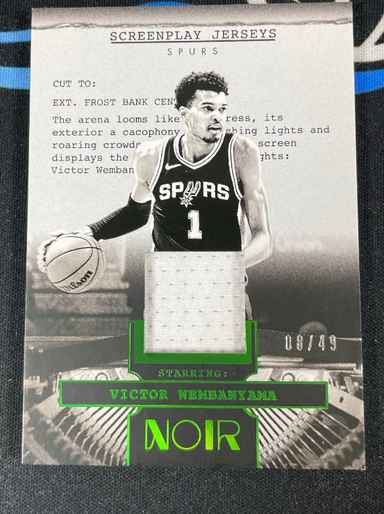 VICTOR WEMBANYAMA 2024-25 PANINI NOIR screenplay jerseys pacth 08/49 #SJ-WEM