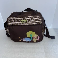 Winnie The Pooh and Friends Disney Baby Diaper Bag Small Size Zip Closure brown