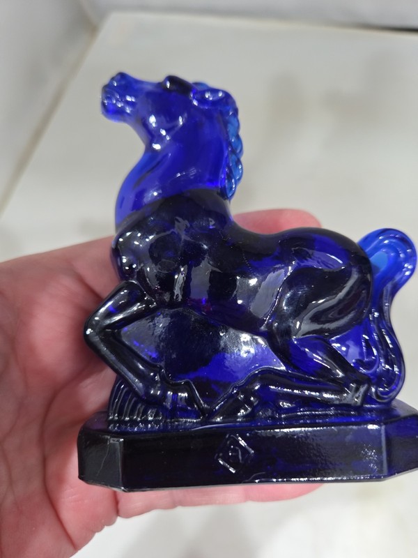 Boyd Glass Joey Horse Cobalt Blue Glass RARE