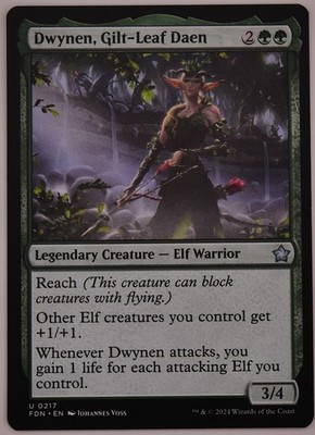 Dwynen Gilt-Leaf Daen FDN 217 MTG Elf Tribal Commander