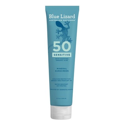 Blue Lizard Sensitive Mineral SPF 50 100% Mineral Sunscreen Aloe Vera 5 fl oz