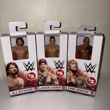 WWE MATTEL 3 Pack Sealed THE ROCK JOHN CENA AJ STYLES !!