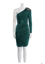 Zuhair Murad One Shoulder Green Cocktail Dress Women’s Xs Size 38 Embellished