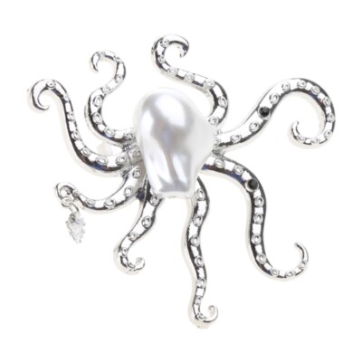Baroque Pearl Octopus Rings Adjustable Rings Exaggerated Rings Alloy Material