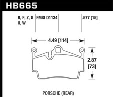 Hawk for 13-16 Porsche 911 Rear HPS 5.0 Brake Pads - hawkHB665B.577
