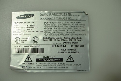 BN96-06522A Samsung T-Con Board (LJ92-01452D, LJ41-04776A) HPT5054X/XAA - Picture 4 of 4