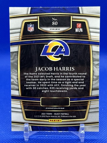 2021 Panini Select Jacob Harris #80 RC Concourse Silver - Picture 2 of 2