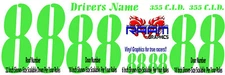 Single Color Race Car Numbers Vinyl Decal Sticker Graphics Package Racecar Sport